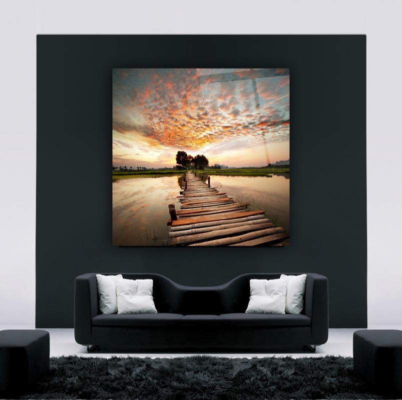 Manzara Kare Cam Tablo