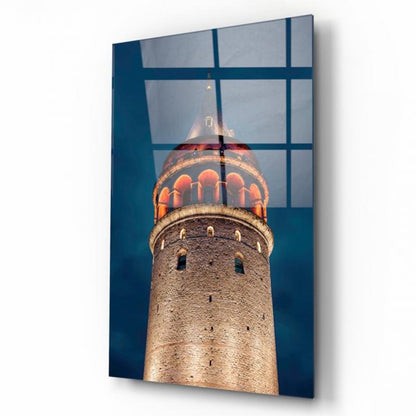 Galata Kulesi Dikey Cam Tablo