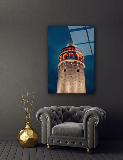 Galata Kulesi Dikey Cam Tablo