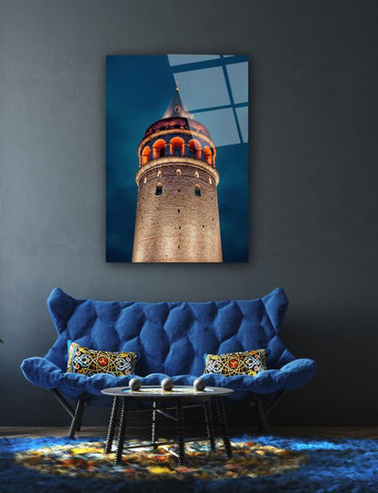 Galata Kulesi Dikey Cam Tablo