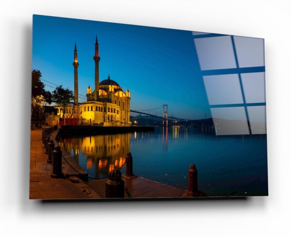 İstanbul Manzarası Yatay Cam Tablo