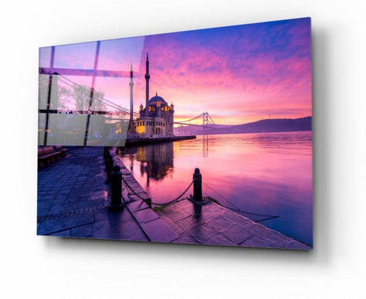 İstanbul Manzarası Yatay Cam Tablo