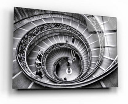Spiral Merdivenler Yatay Cam Tablo