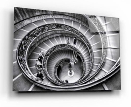 Spiral Merdivenler Yatay Cam Tablo