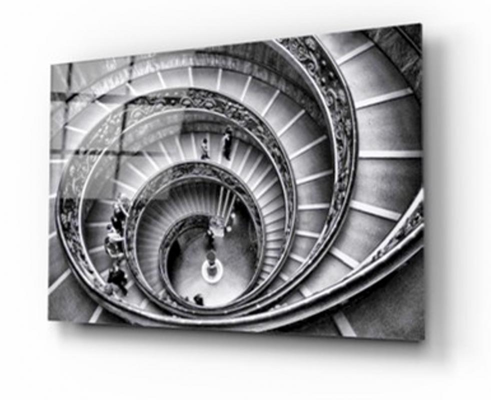 Spiral Merdivenler Yatay Cam Tablo
