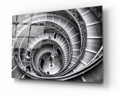 Spiral Merdivenler Yatay Cam Tablo