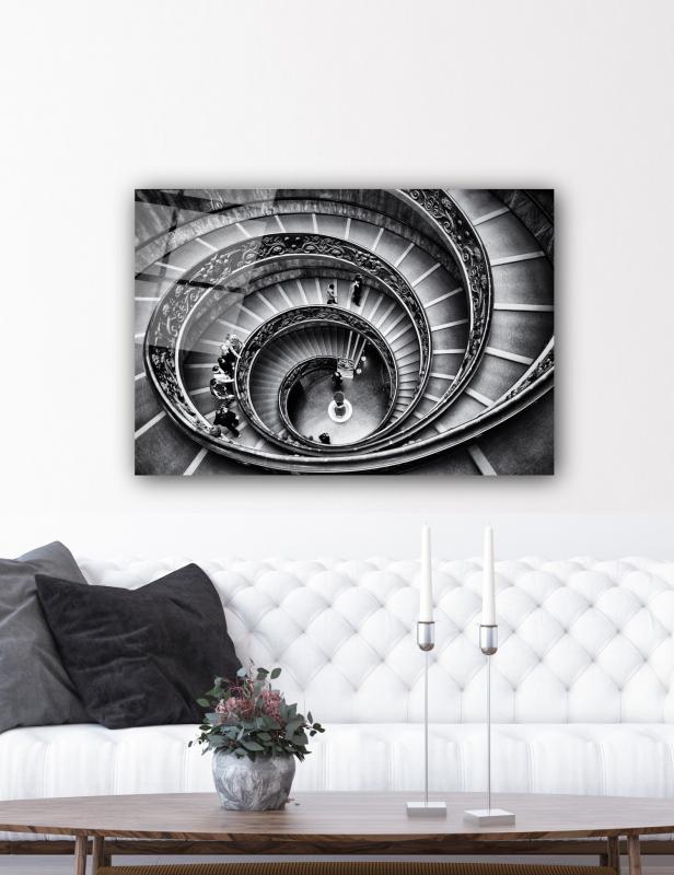 Spiral Merdivenler Yatay Cam Tablo