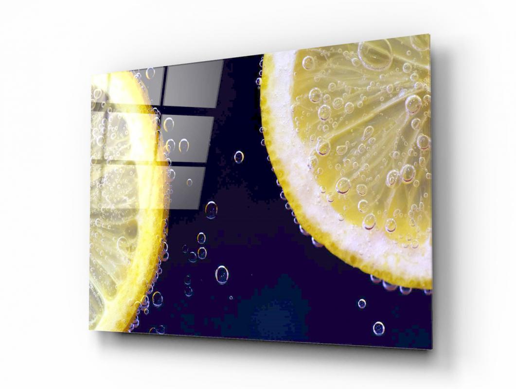 Limon Dilimleri Yatay Cam Tablo