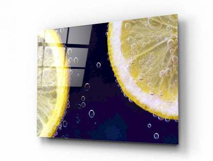 Limon Dilimleri Yatay Cam Tablo