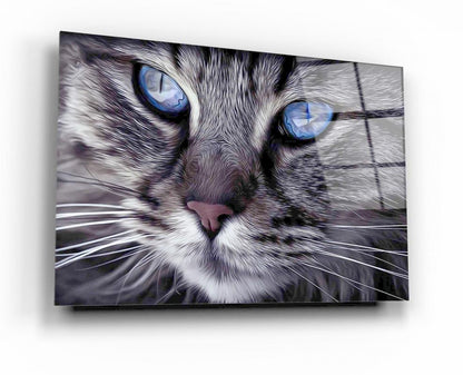 Kedi Yatay Cam Tablo