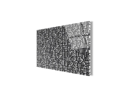 Kufi Sanatı Yatay Cam Tablo