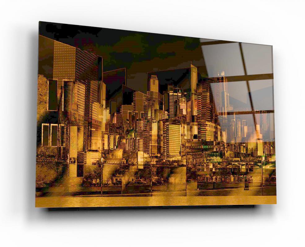 Şehir Yatay Cam Tablo