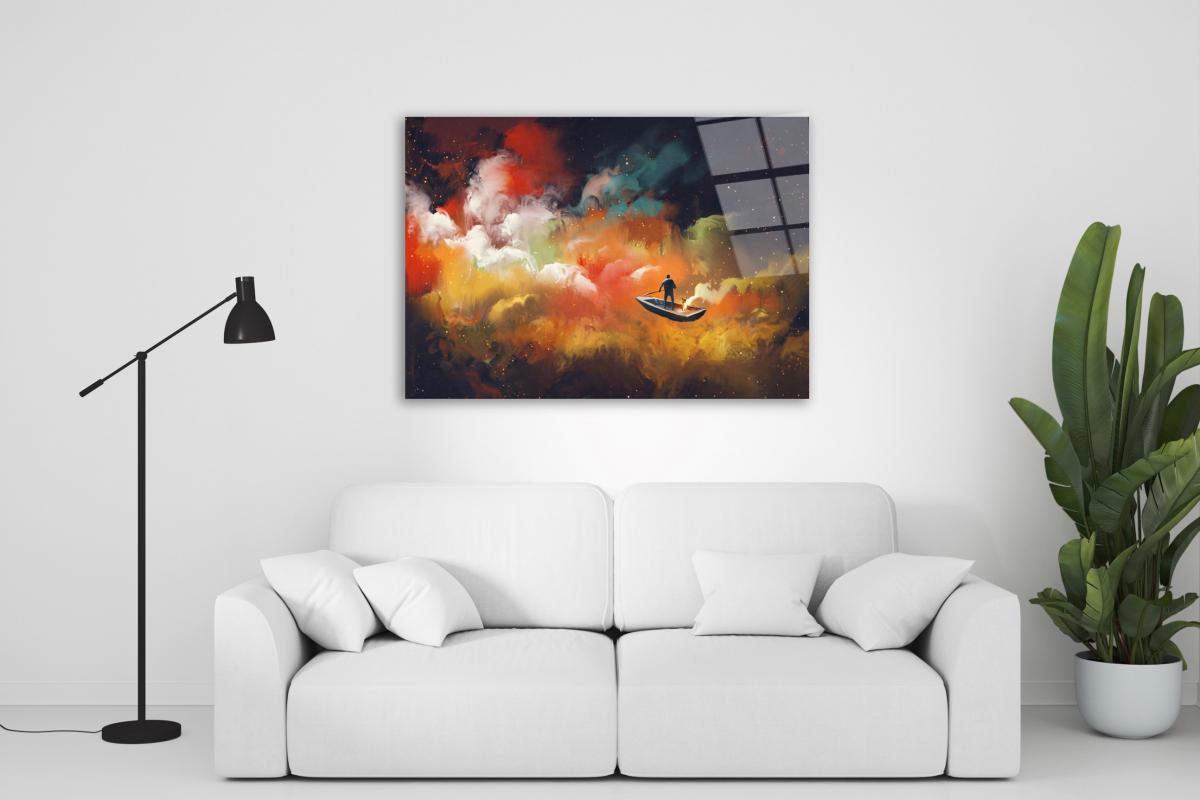 Renkli Yatay Cam Tablo