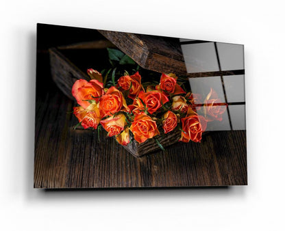 Çiçek Yatay Cam Tablo