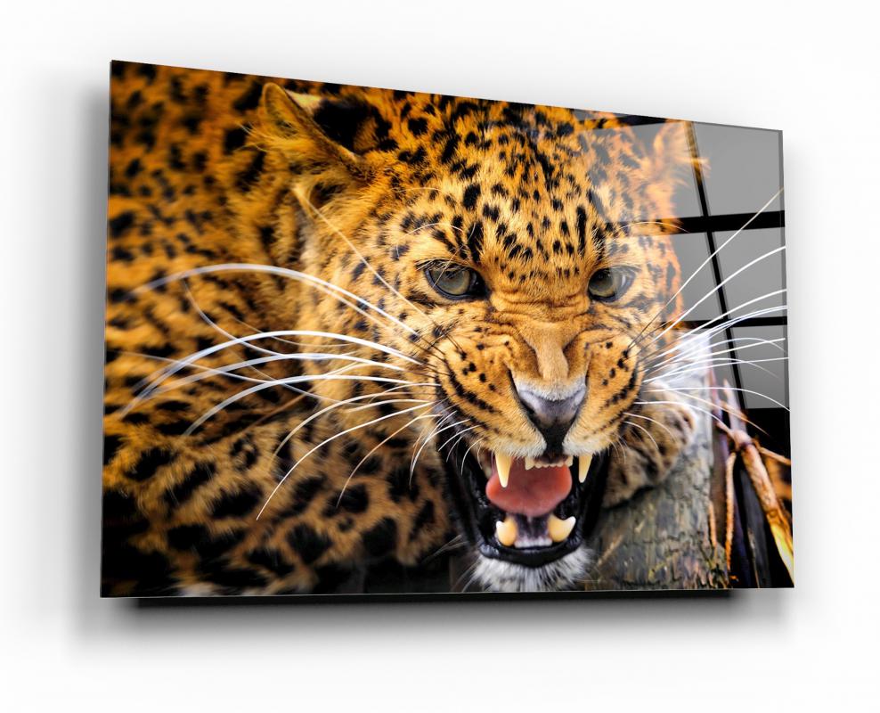 Leopar Yatay Cam Tablo