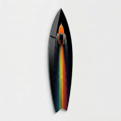 Modern Renkli İz Bırakan Tekne Surf Board Cam Tablo