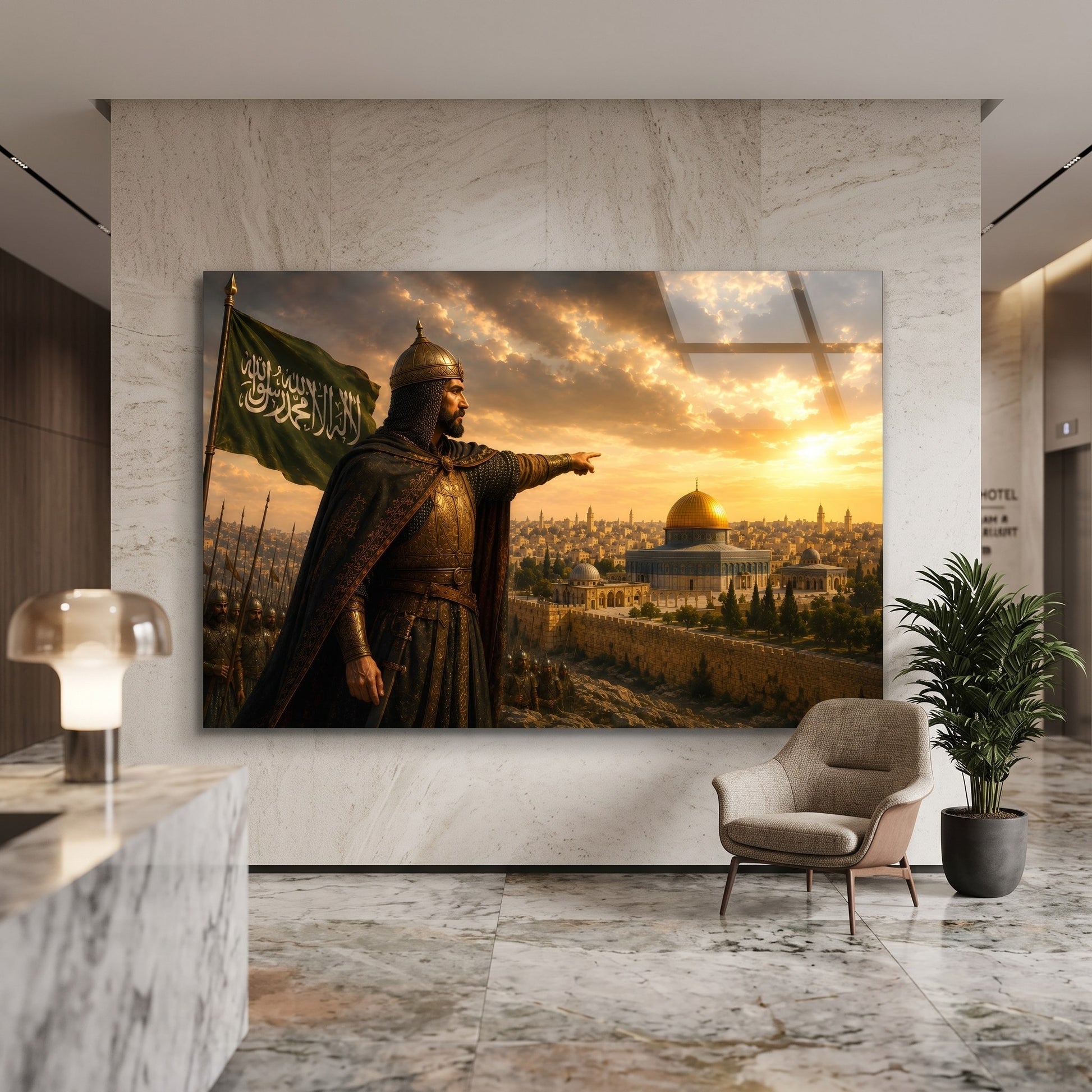 Kudüs Fethi Komutanı Tablosu Yatay Cam Tablo