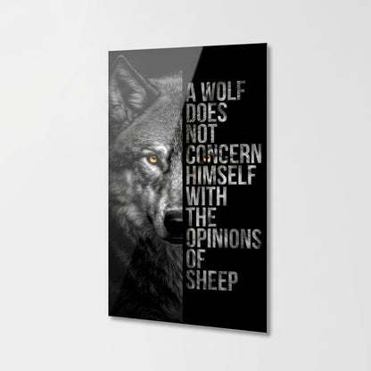 Kurt Portresi Motivasyon Sozlu Dikey Cam Tablo