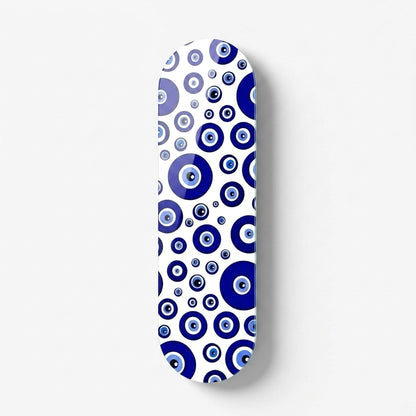 Modern Nazar Boncuğu Desenli Skate Board Cam Tablo