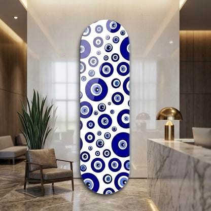 Modern Nazar Boncuğu Desenli Skate Board Cam Tablo