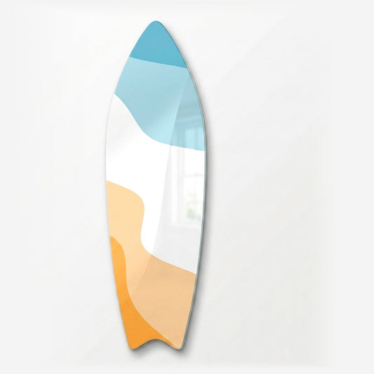 Modern Soyut Sahil Dalga Temalı Duvar Sanatı Surf Board Cam Tablo