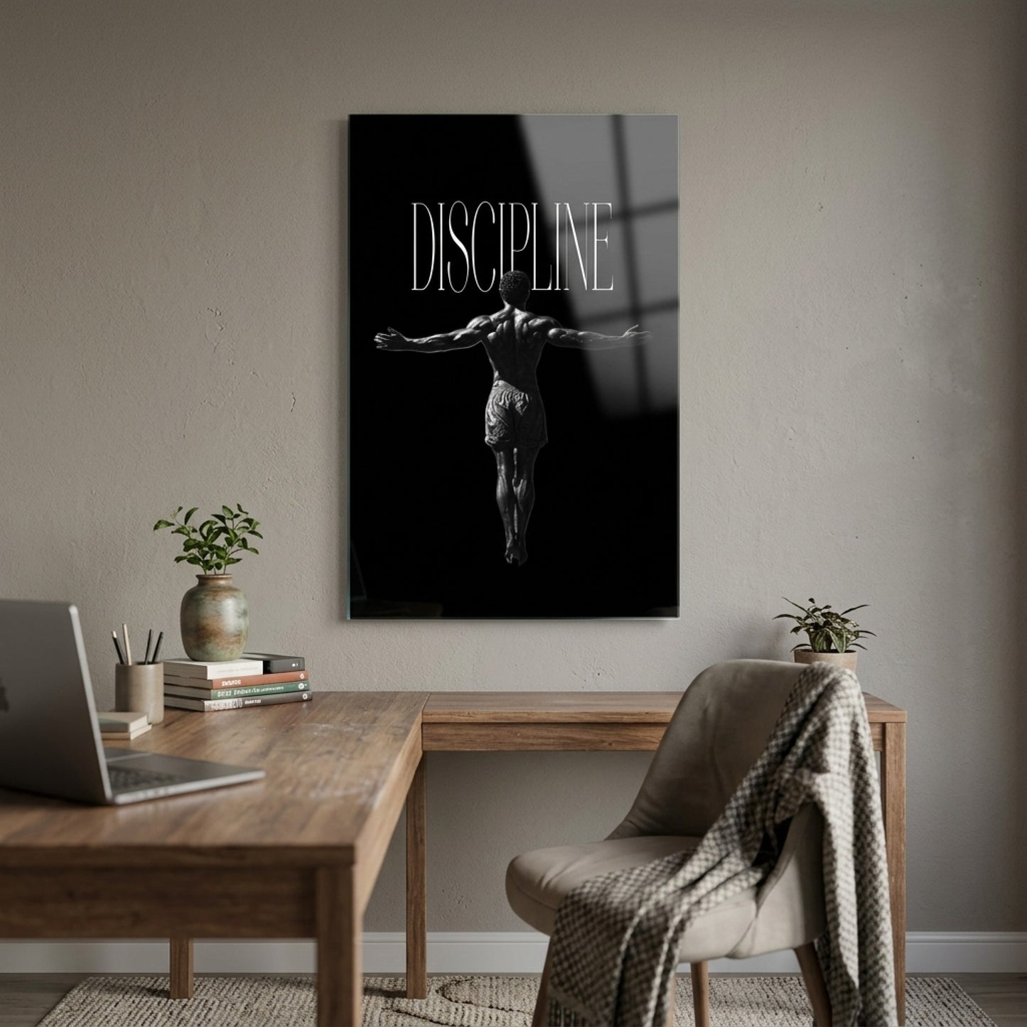 Discipline Motivasyonel Spor Dikey Cam Tablo