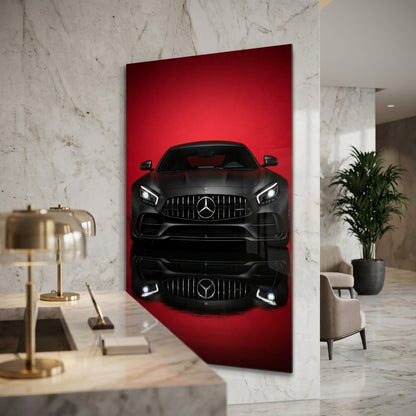 Mat Siyah Mercedes AMG GT Araba Dikey Cam Tablo