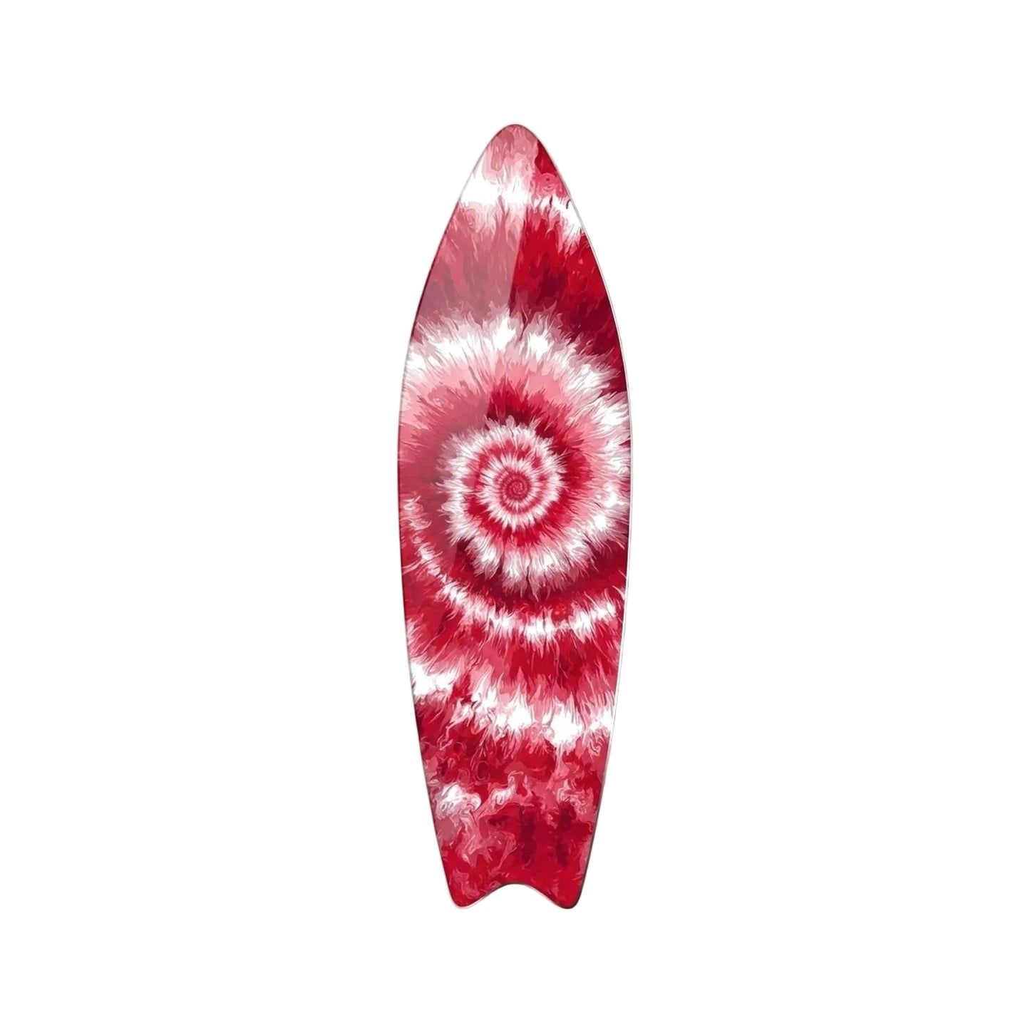 Kırmızı Beyaz Girdap Desenli Tie-Dye Surf Board Cam Tablo