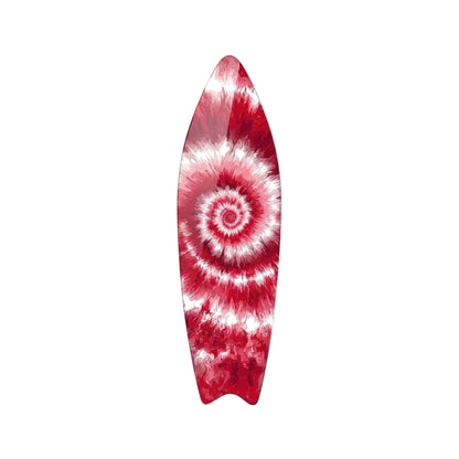 Kırmızı Beyaz Girdap Desenli Tie-Dye Surf Board Cam Tablo