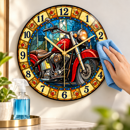 Retro Motorsiklet Cam Tablo Saat
