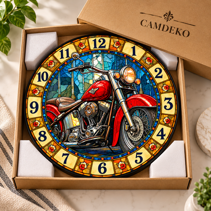Retro Motorsiklet Cam Tablo Saat