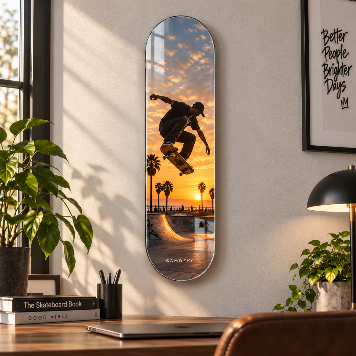 Kişiye Özel Dikey Skate Board Cam Tablo - Premium mekan