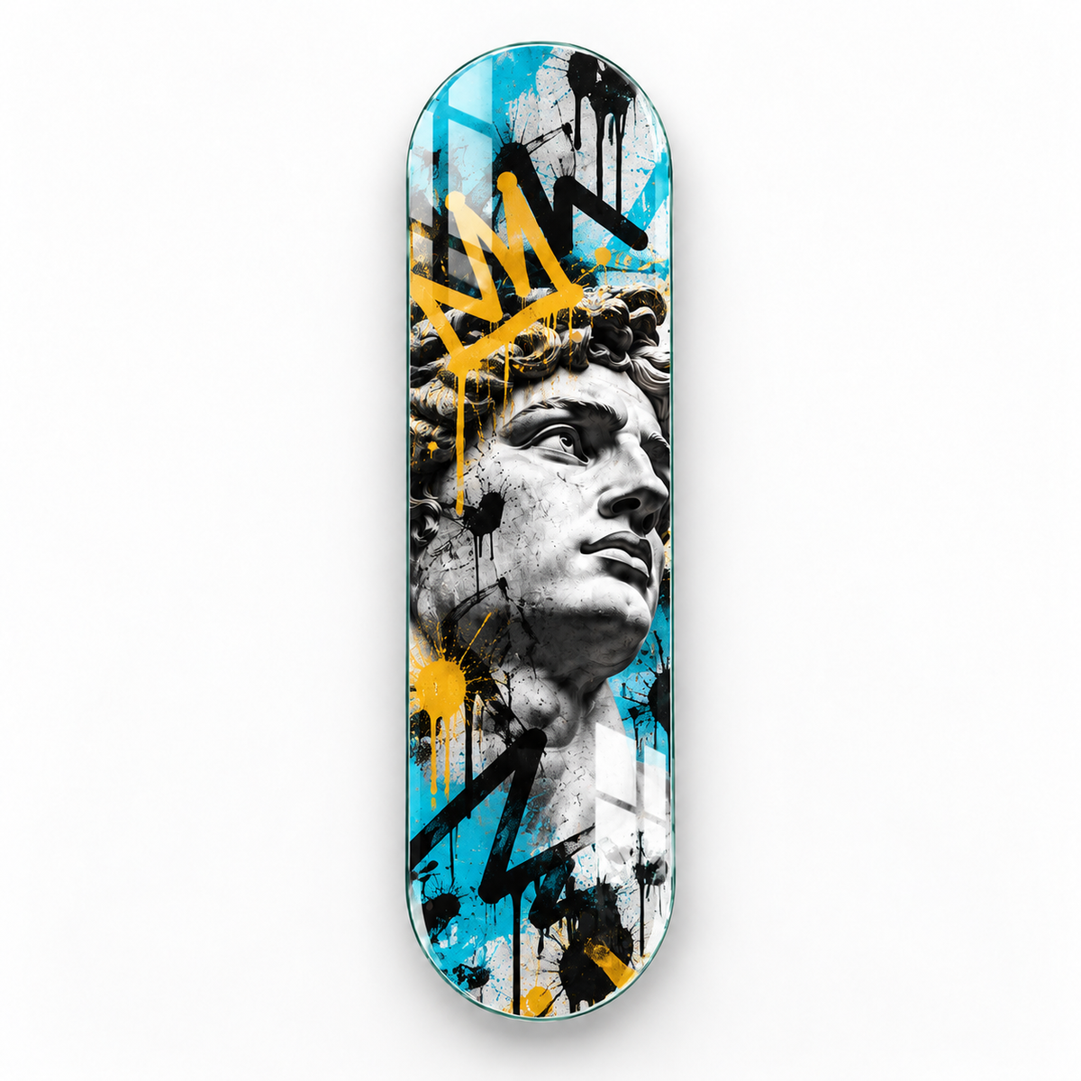 Kişiye Özel Dikey Skate Board Cam Tablo - Graffiti baskılı tasarım