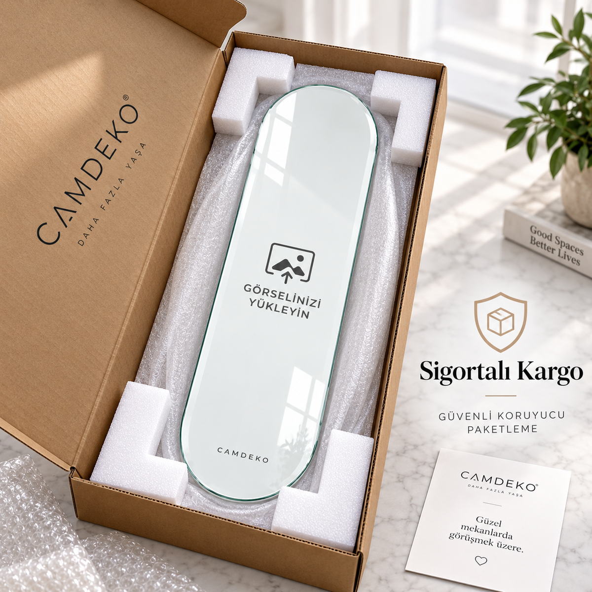 Kişiye Özel Dikey Skate Board Cam Tablo - Sigortalı kargo