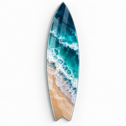 Kişiye Özel Dikey Surf Board Cam Tablo - Okyanus baskılı alternatif