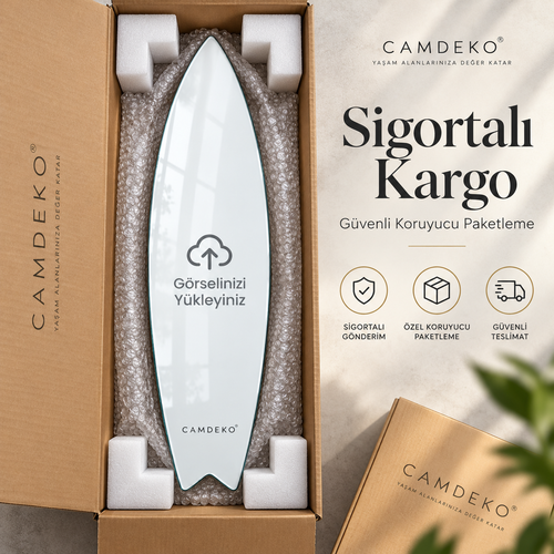 Kişiye Özel Dikey Surf Board Cam Tablo - Sigortalı kargo