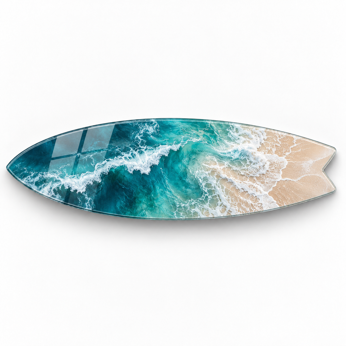 Kişiye Özel Yatay Surf Board Cam Tablo - Okyanus baskı