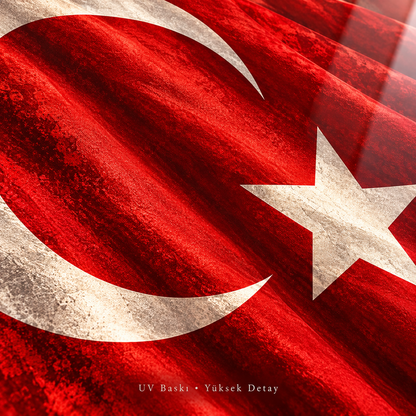 Türk bayrağı yüksek detaylı UV baskı