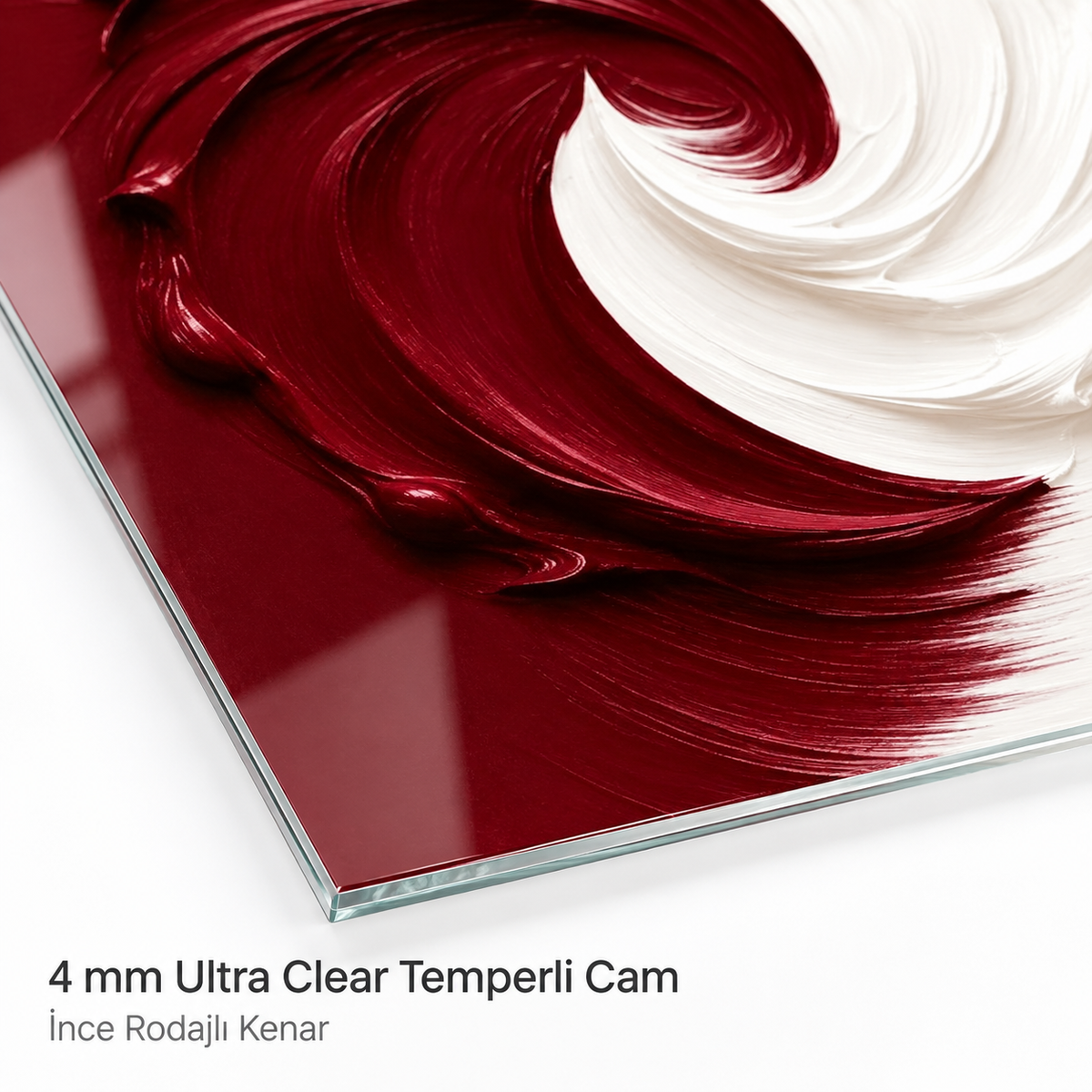 4 mm Ultra Clear ince rodajlı cam kenarı