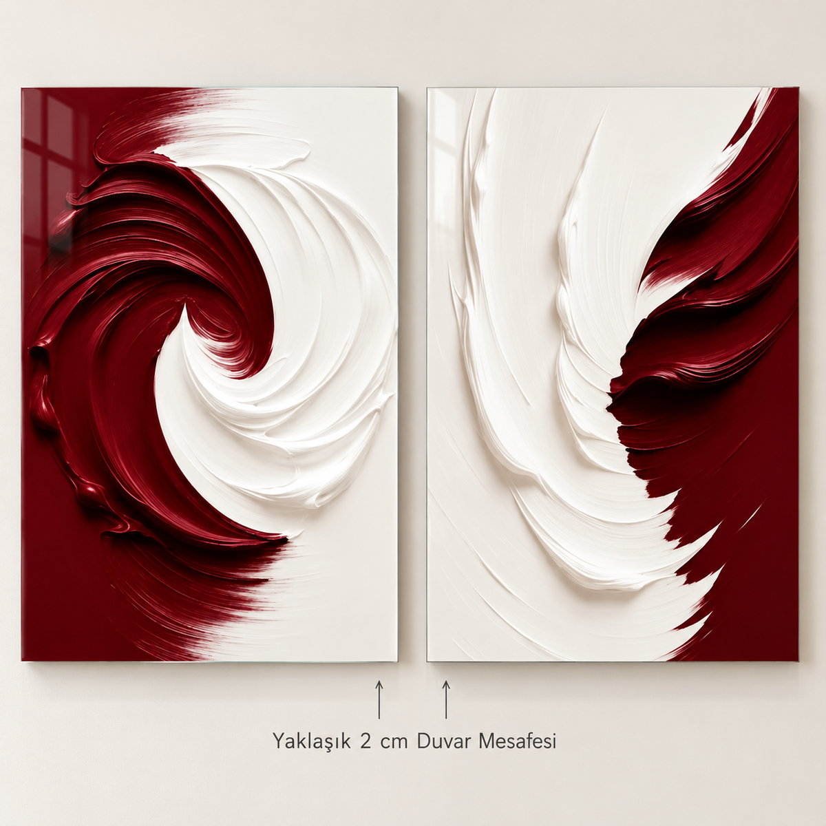 Yaklaşık 2 cm duvar mesafesi
