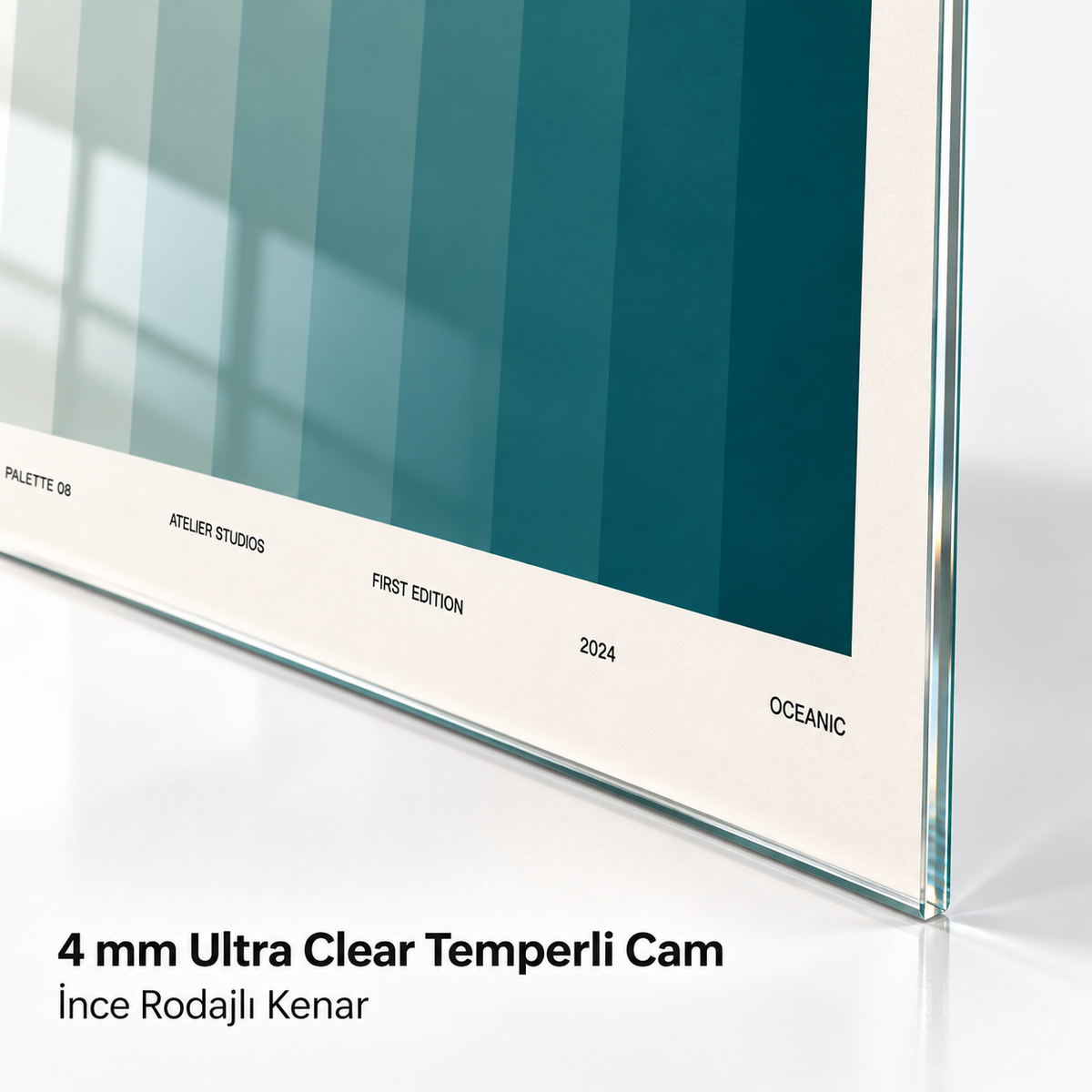 4 mm Ultra Clear ince rodajlı cam kenarı