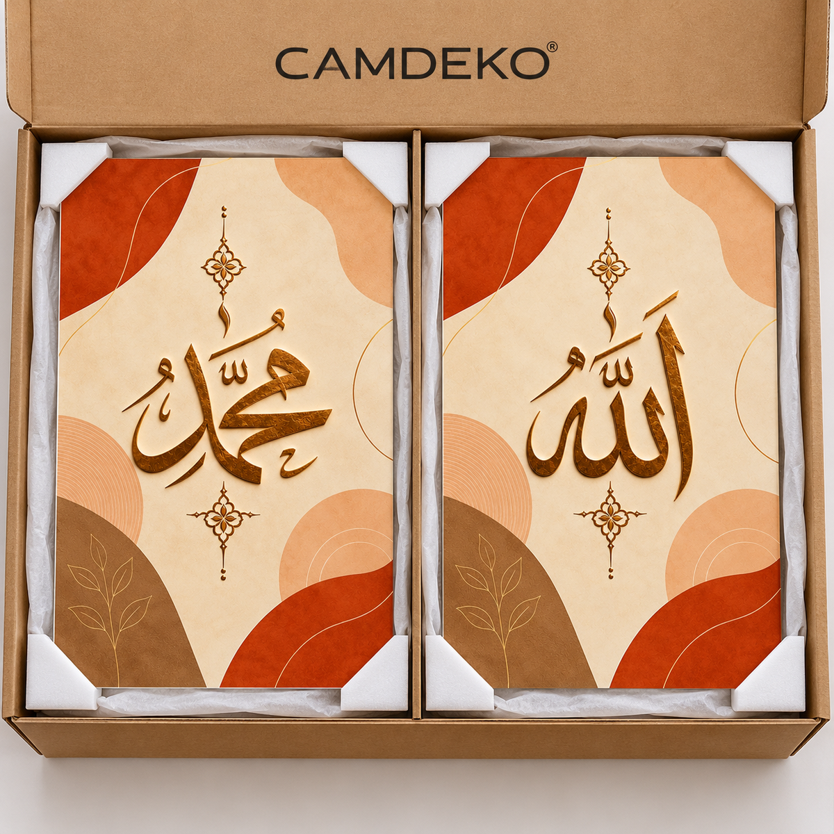 CAMDEKO kraft kutuda koruyucu ikili set paketleme