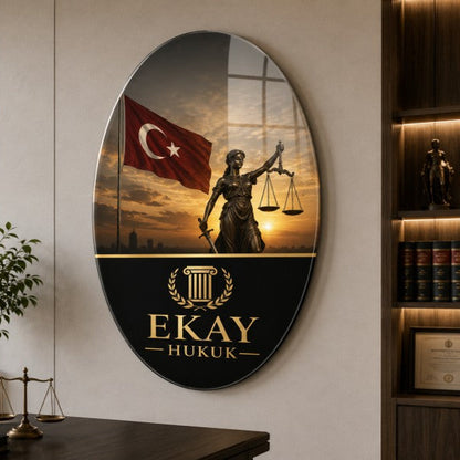 Kişiye Özel Oval Dikey Cam Tablo