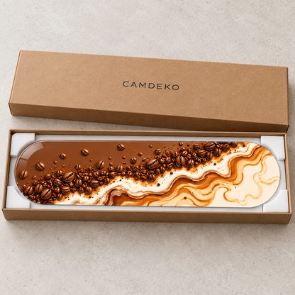 Karamel Dalgalar ve Kahve Çekirdekleri — CAMDEKO koruyucu paketleme