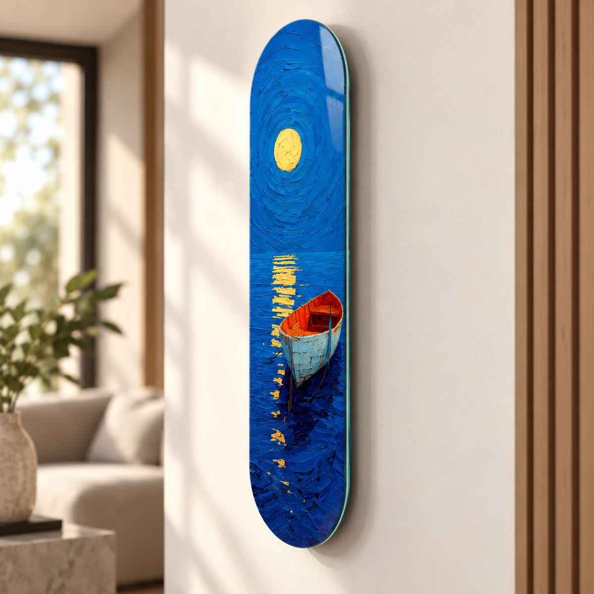 Skate Board cam tablo - yaklaşık 2 cm duvar mesafesi ve yüzer görünüm