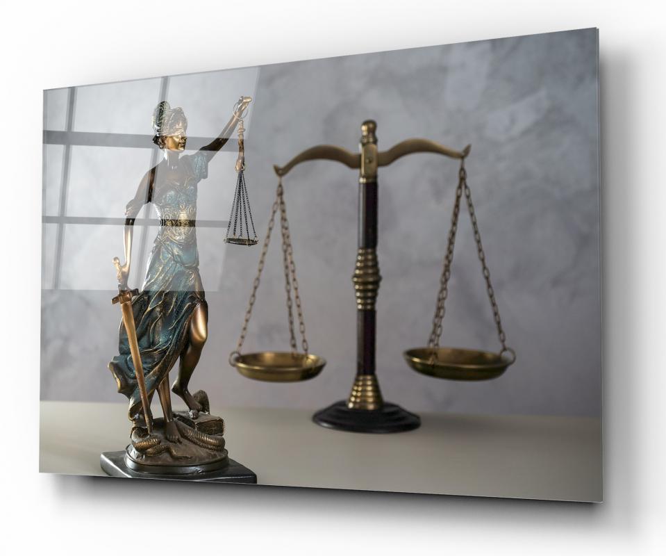 Themis Heykeli Yatay Cam Tablo