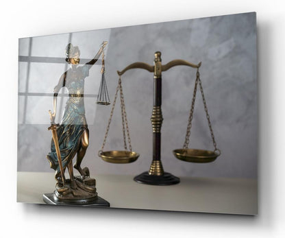 Themis Heykeli Yatay Cam Tablo
