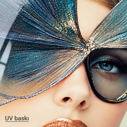 Taçlı ve Gümüş Fiyonklu Kadın - UV baskı detayı