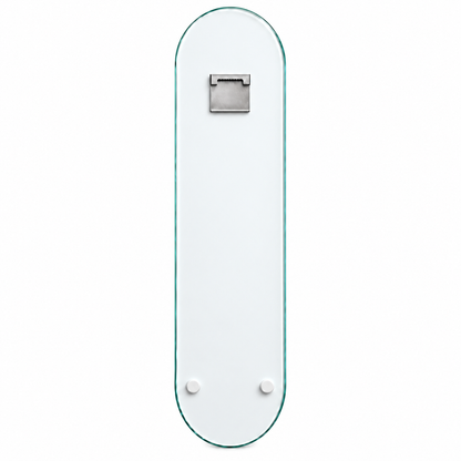 Bordo Zeminde Hilal ve Bozkurt Dikey Skate Board Cam Tablo – Arka yüz ve askı aparatı