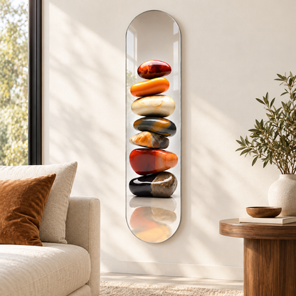 Dengeli Taşlar Dikey Skate Board Cam Tablo - Salon